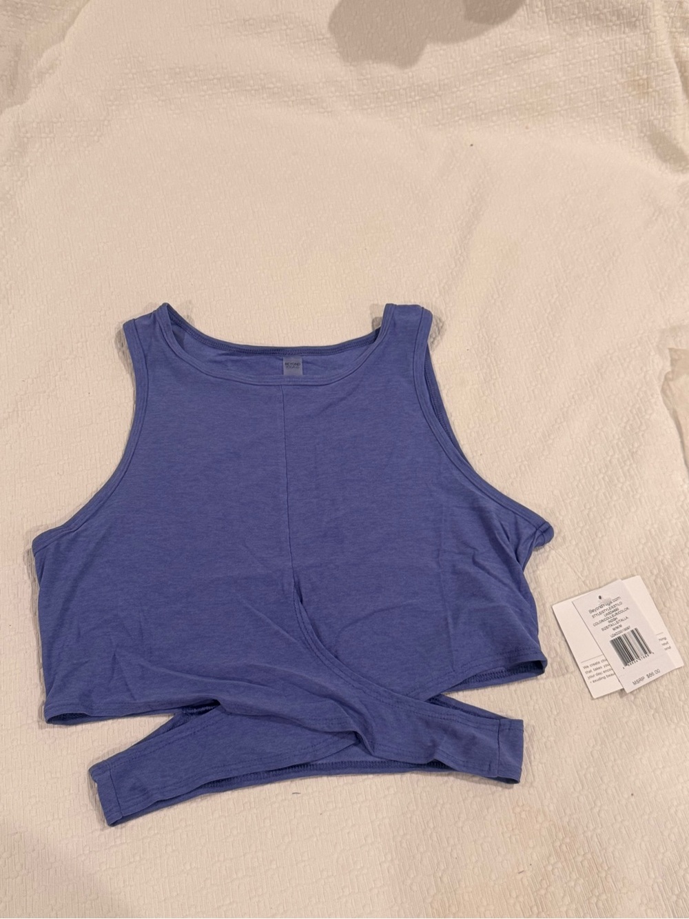 Beyond Yoga Periwinkle Cropped Twist Tank
